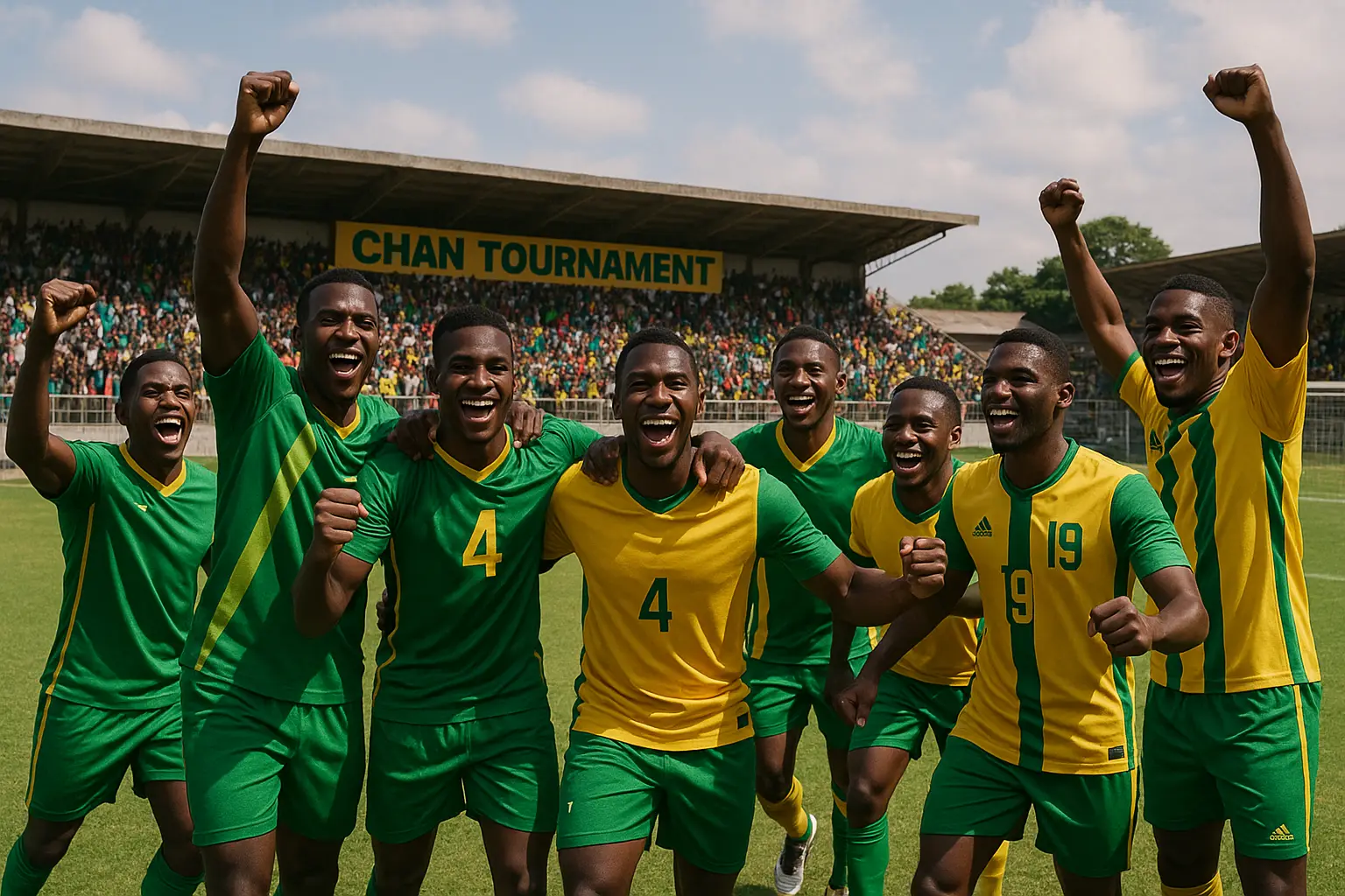 CHAN tournament players celebrating in a local stadium