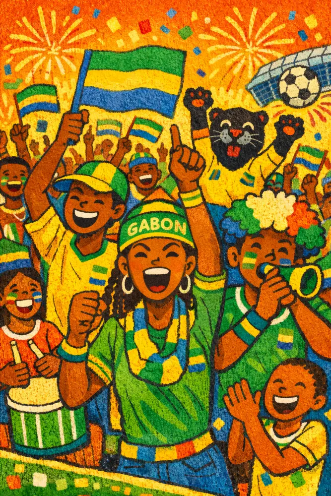 Supporters de football africains et paris sportifs au Gabon